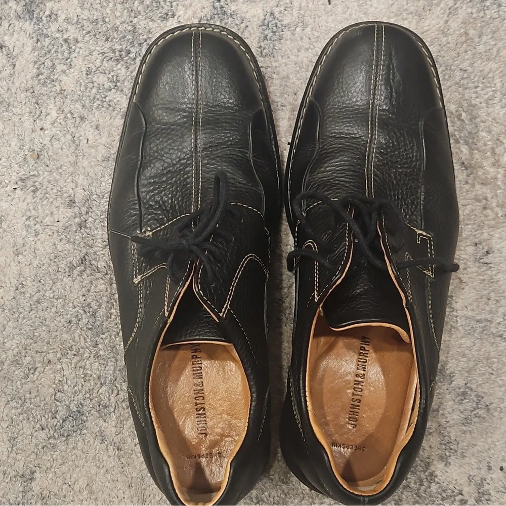 Johnston & Murphy Black Leather Lace-Up Oxford Men's Casual Shoes Size 11